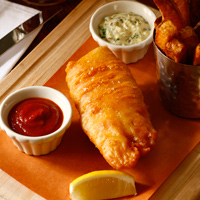 Beer-battered fish and chips at The Dandelion